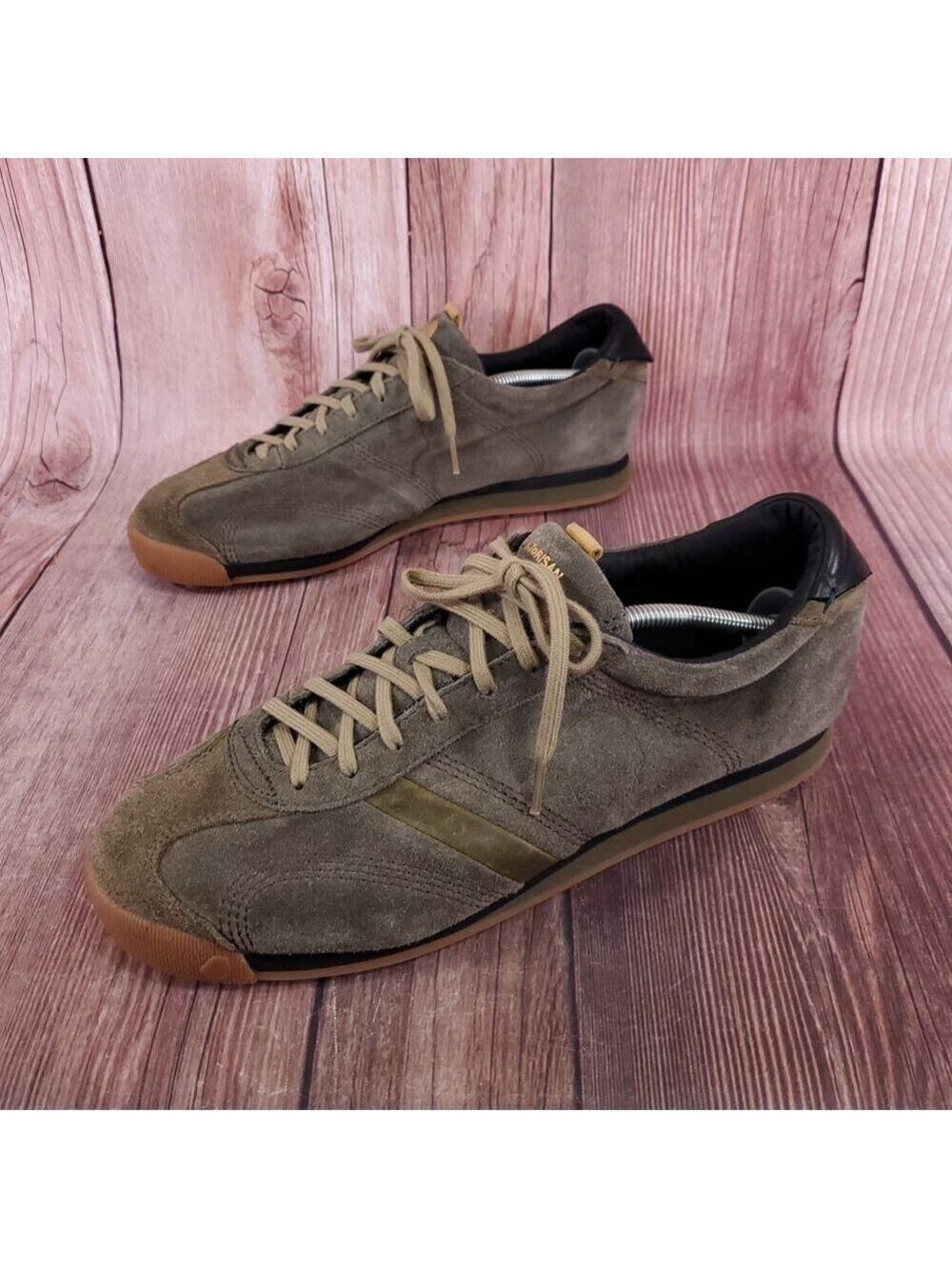 Satorisan Mens Size 46 US 12 Stardust Suede Shoes Retro Deep Khaki